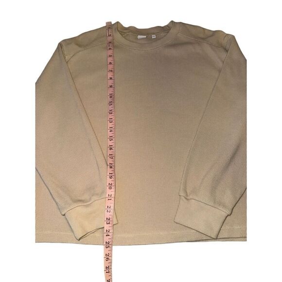 Aritzia TNA Bailey Long Sleeve Waffle Knit Shirt In Tan - Picture 12 of 12
